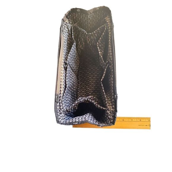 In Bag black nylon fabric bag insert with black white grey pattern lining adjust - Picture 7 of 7